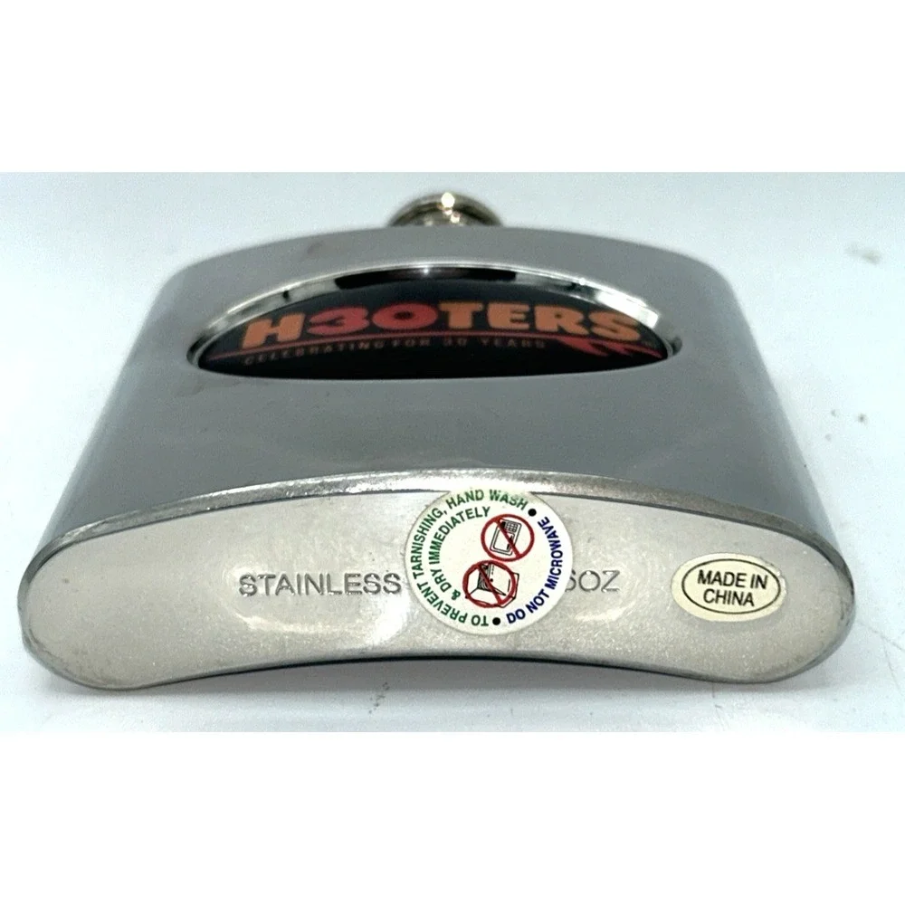 Hooters Celebrating For 30 Years Flasks Stainless Steel 6 Oz 4.5